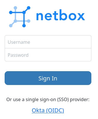 NetBox Okta login form
